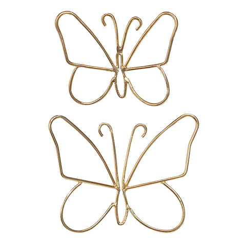 Aplique Set x2 mariposas Oro Folya 14x1x12cm - 19x1x16 cm