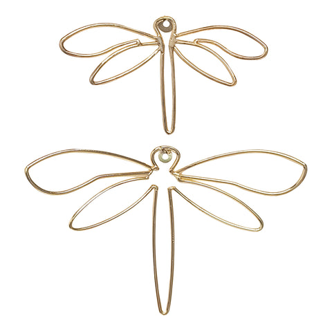 Aplique Set x2 libelulas Oro Folya 19x1x11cm - 28x1x16 cm