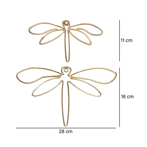 Aplique Set x2 libelulas Oro Folya 19x1x11cm - 28x1x16 cm