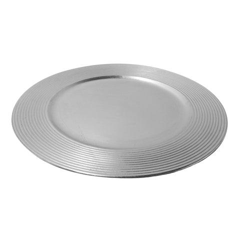 Base de Plato Líneas Plata Botanical 33 x 33 x 1.7 cm