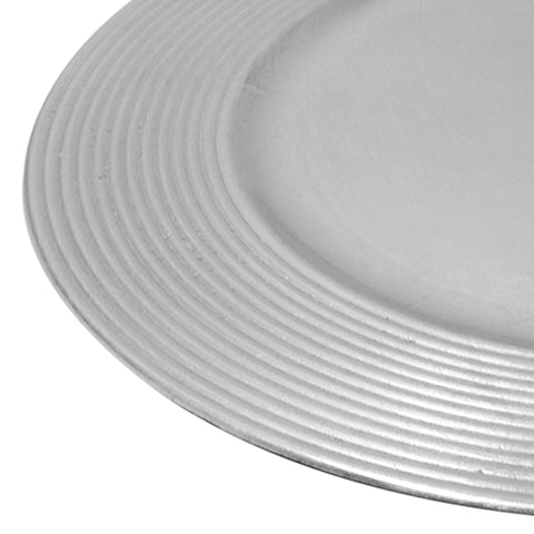 Base de Plato Líneas Plata Botanical 33 x 33 x 1.7 cm
