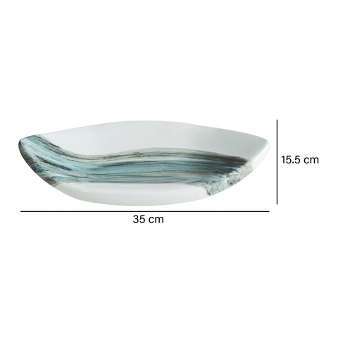 Batea Blanco Azul Rio 35x7 cm