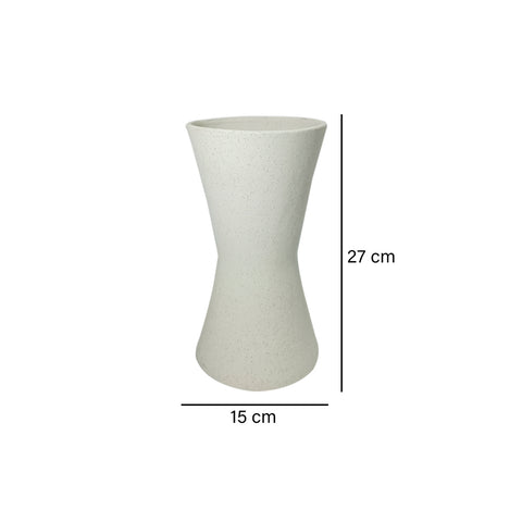 Florero cintura Blanco alma 15 x 15 x 27 cm
