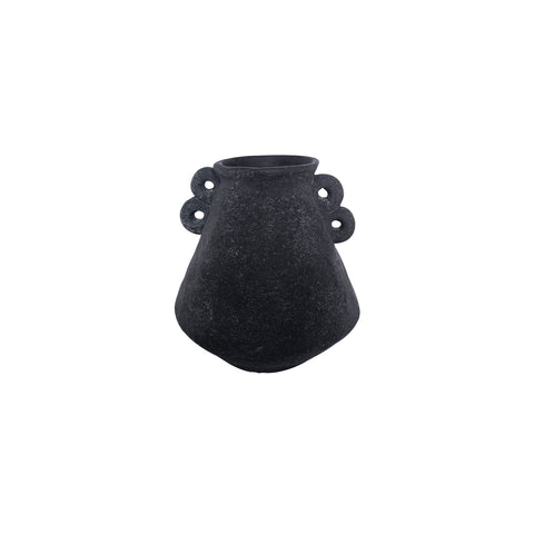 Florero Anfora Negro Rutico 19.5X20 cm