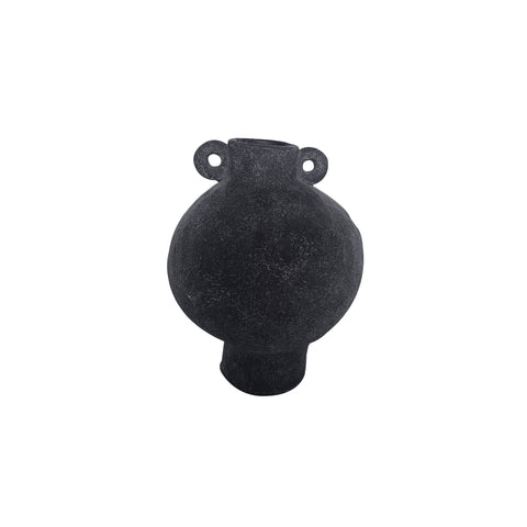 Florero Anfora Negro Rutico 19.5X25 cm