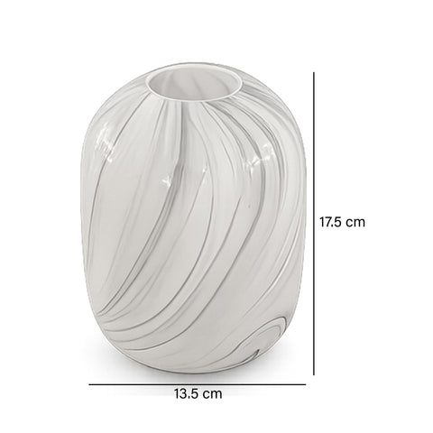 Florero Marmol pequeño Blanco Alba 13.5 x 13.5 x 17.5 cm