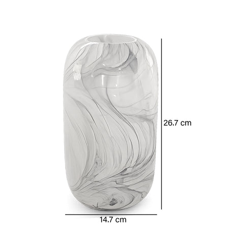 Florero Marmol grande Blanco Alba 14.7 x 14.7 x 26.7 cm