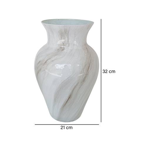Jarrón Marmol Blanco Alba 21 x 21 x 32 cm