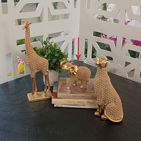 Escultura Elefante brillos Oro  Benares 14.5x7x14.5 cm