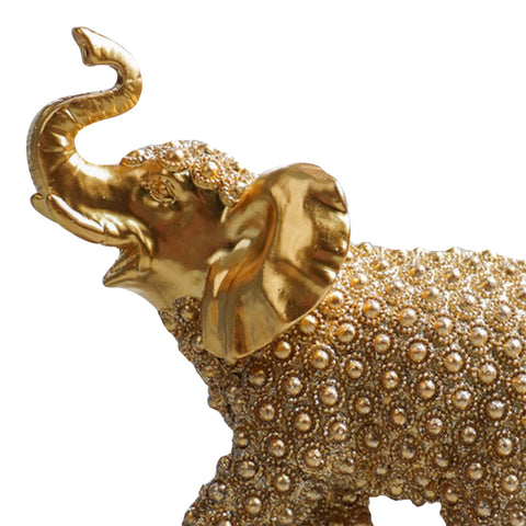 Escultura Elefante brillos Oro  Benares 14.5x7x14.5 cm