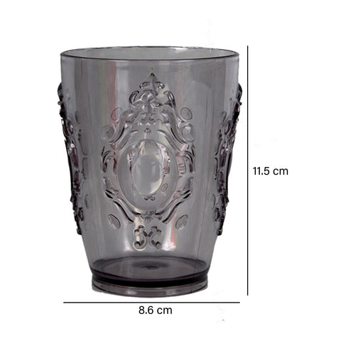 Vaso Arabesco Peq Plástico en Transparente y Gris 8.6X11.5 cm