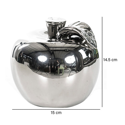 Escultura Manzana Plata Dinastía 15 x 15 cm