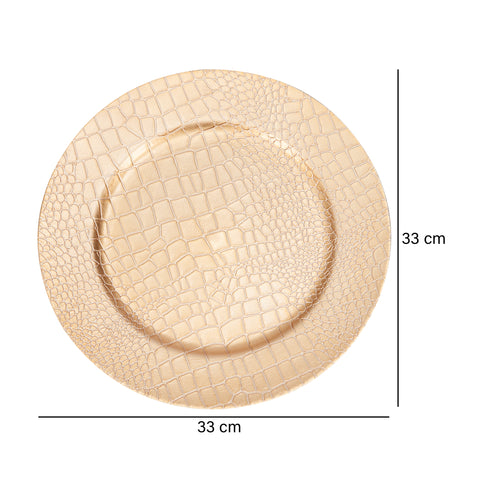 Base de Plato Escamas Oro Esencia 33 x 33 x 1.7 cm