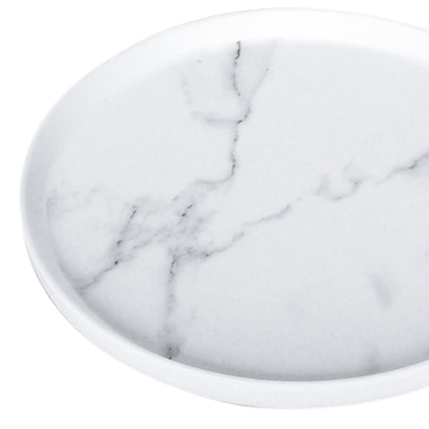 Plato pando pequeño Carrara Blanco 20.5x20.5x1.5 cm