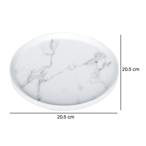 Plato pando pequeño Carrara Blanco 20.5x20.5x1.5 cm