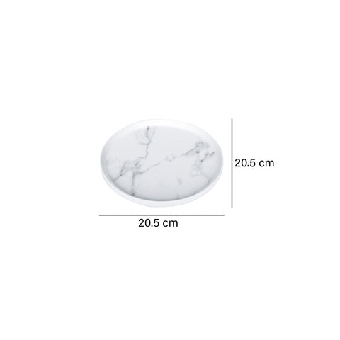 Plato pando pequeño Carrara Blanco 20.5x20.5x1.5 cm