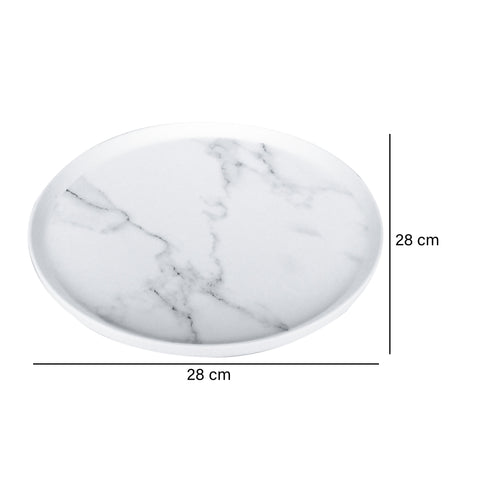 Plato pando grande Carrara Blanco 28x28x1.7 cm