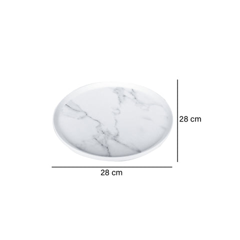 Plato pando grande Carrara Blanco 28x28x1.7 cm