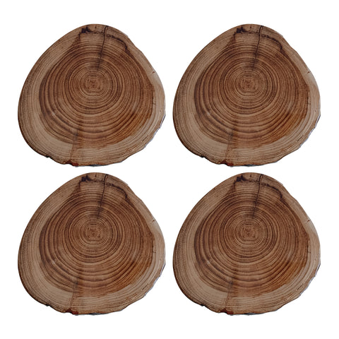 Set x4 portavasos tronco Cafe Portavasos 10 x 10 x 0.5 cm