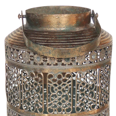 Farol metálico Oro Sultan 18x29.5 cm