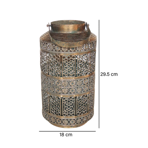 Farol metálico Oro Sultan 18x29.5 cm