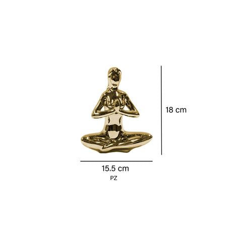 Escultura mujer yoga Oro 15.5x8x18 cm