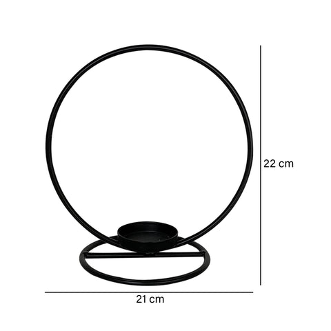 Candelabro Aro pequeño Negro Sogno 21 x 10 x 22 cm