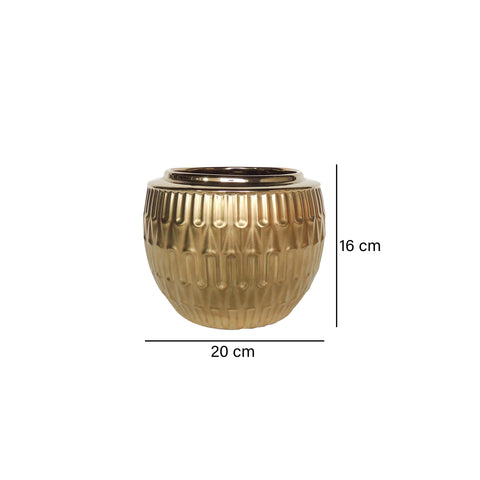 Jarrón Oro Deluxe 19.5X19.5X15.5 cm
