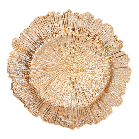 Base de Plato Irregular Oro Esencia 33 x 33 x 1.6 cm