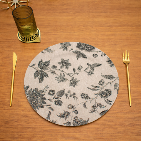 Base de Plato Flores Beige Esencia 33 x 33 x 1.7 cm