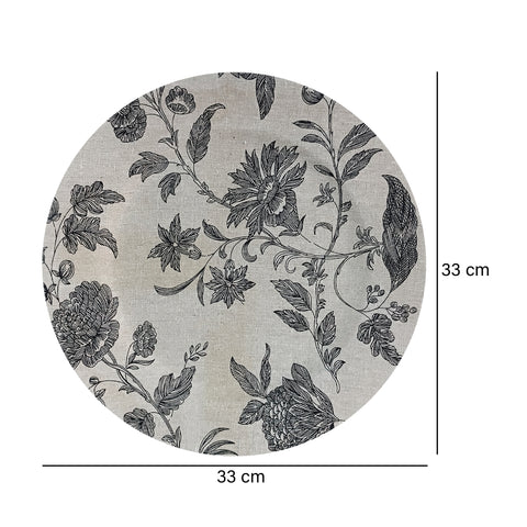 Base de Plato Flores Beige Esencia 33 x 33 x 1.7 cm