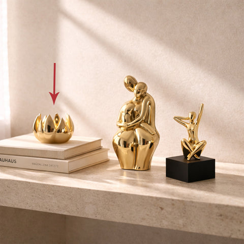 Portavela Oro lotto 7.5 x 7.5 x 6 cm