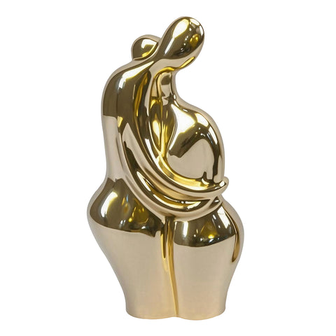Escultura pareja Oro Cromo 14X30.5 cm