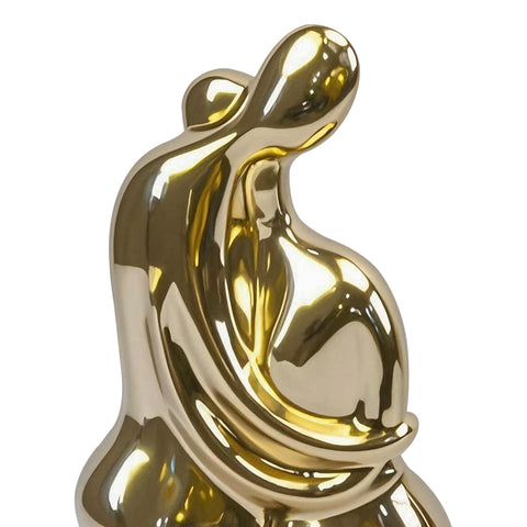 Escultura pareja Oro Cromo 14X30.5 cm