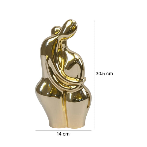 Escultura pareja Oro Cromo 14X30.5 cm