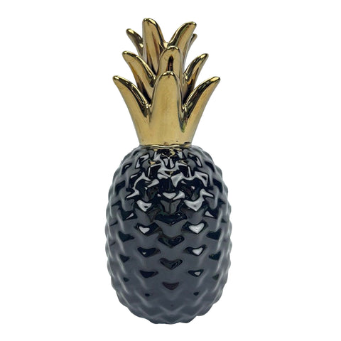 Fruta piña Negro- oro Hawaii 12 x 12 x 26.5 cm