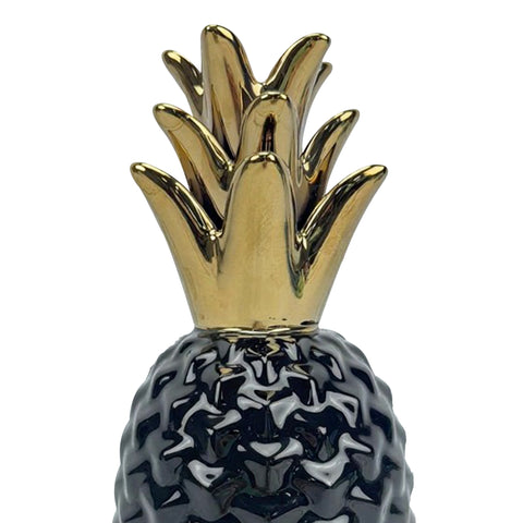 Fruta piña Negro- oro Hawaii 12 x 12 x 26.5 cm