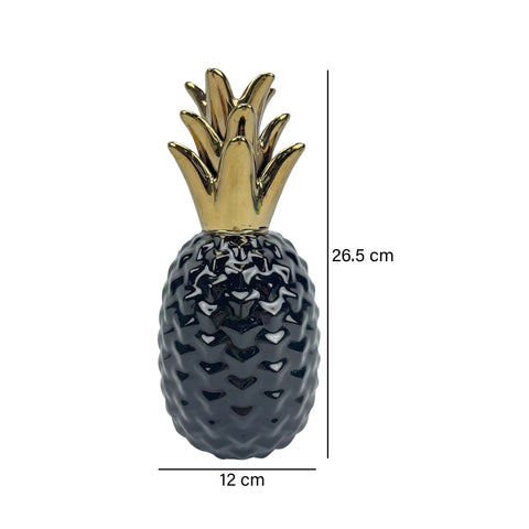Fruta piña Negro- oro Hawaii 12 x 12 x 26.5 cm