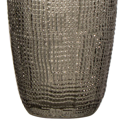 Vaso Cuadricula pequeño vidrio Gris Lino 8.5 x 8.5 x 10 cm