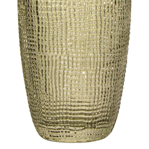 Vaso Cuadricula Grande vidrio Verde Lino 8.5 x 8.5 x 12.5 cm
