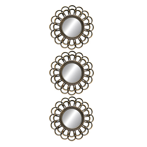 Set x3 espejos flore loto Bronce Shine 25x2x25 cm