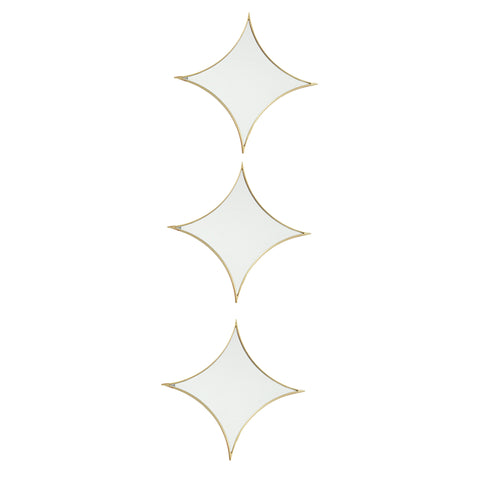 Set x3 espejos estrellas Oro Shine 25x2x25 cm