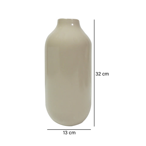 Florero Ankara Beige 13 x 13 x 32 cm