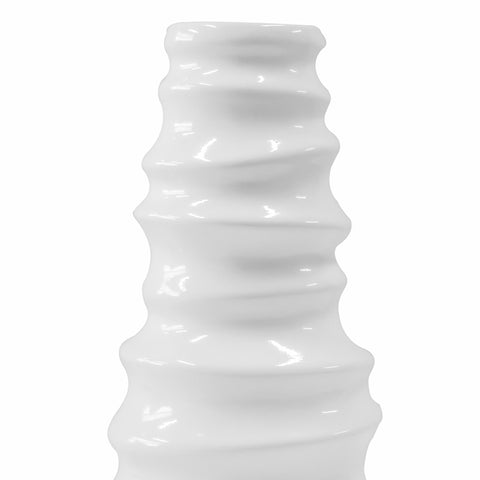 Florero Soto Estriado Blanco 12.5X27cm