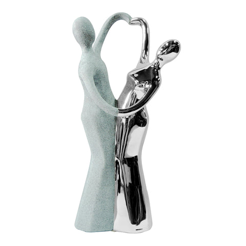 Escultura Bailarines Plata Guinea 12 x 11.5 x 24.5 cm