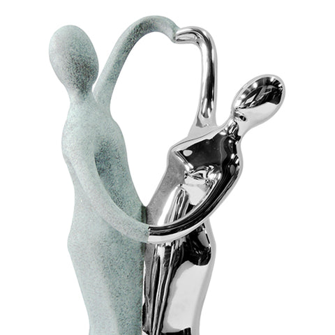 Escultura Bailarines Plata Guinea 12 x 11.5 x 24.5 cm