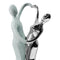 Escultura Bailarines Plata Guinea 12 x 11.5 x 24.5 cm