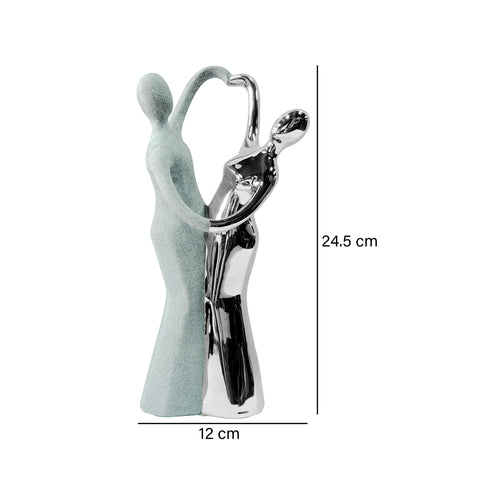 Escultura Bailarines Plata Guinea 12 x 11.5 x 24.5 cm