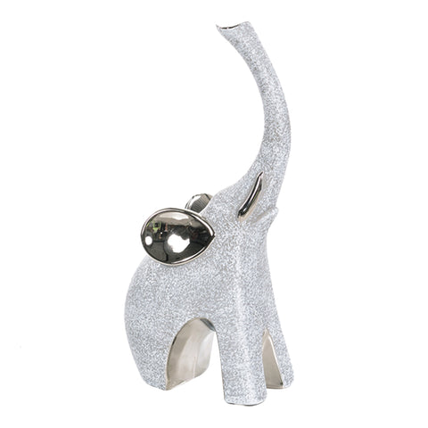 Escultura Elefante Plata Guinea 12 x 7 x 25.5 cm