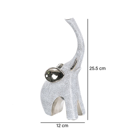 Escultura Elefante Plata Guinea 12 x 7 x 25.5 cm